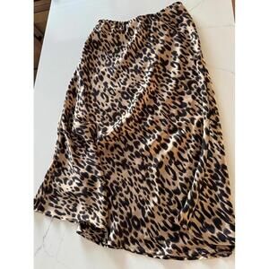 Sienna Sky Leopard Print Midi Skirt Size Small